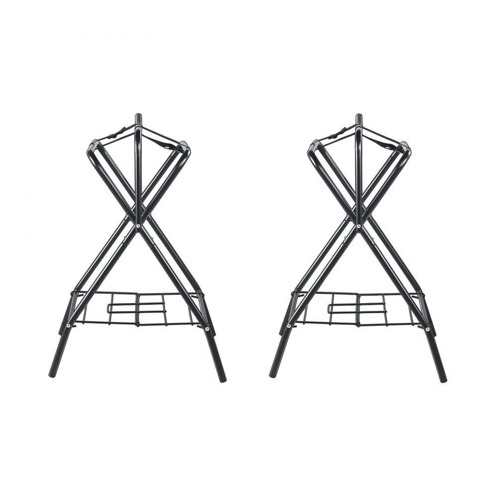 VEVOR Supporto per Sella Pieghevole, Supporto per Sella per Cavallo Indipendente in Acciaio, Supporto per Coperta per Selle Inglesi e Western, Deposito per Finimenti, 2 Pezzi Nero 711 x 482 x 952 mm