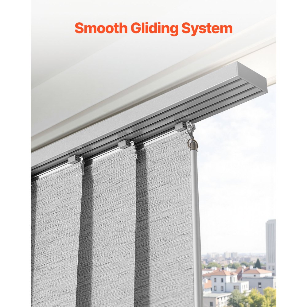 VEVOR Tende a Pannello Binario Estensibile Larghezza tra 116 cm e 218 cm Tende a Pannello per Privacy da Casa Balcone Salone, Tende a Pannello Oscuranti Verticali per Porte Scorrevoli, Grigio