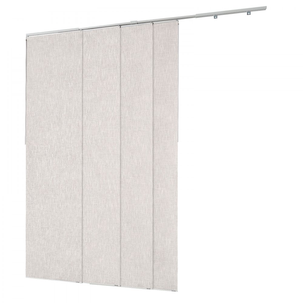 VEVOR Tende a Pannello Binario Estensibile Larghezza tra 116 cm e 218 cm Tende a Pannello per Privacy da Casa Balcone Salone, Tende a Pannello Oscuranti per Porte Scorrevoli, Grigio Chiaro