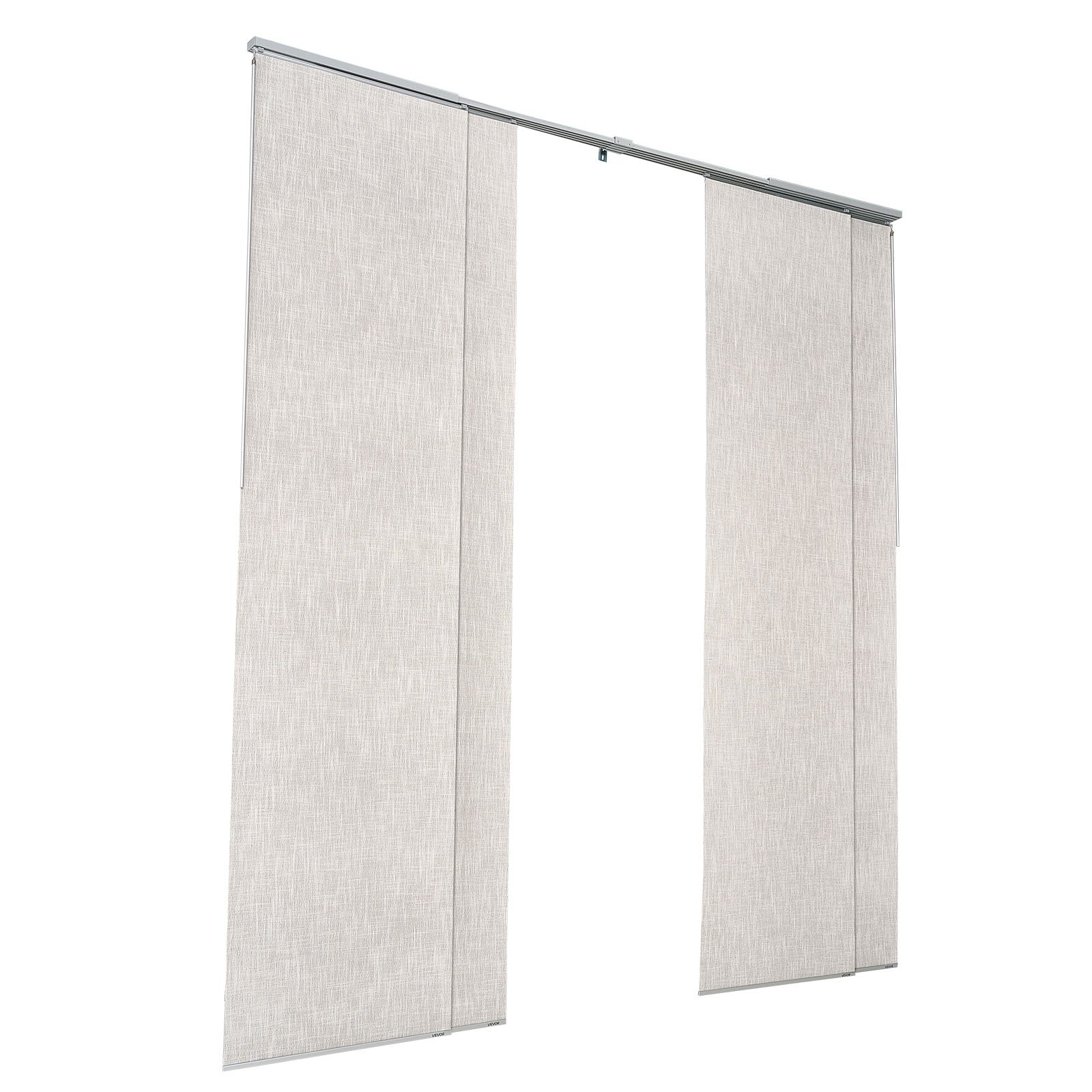 VEVOR Tende a Pannello Binario Estensibile Larghezza tra 116 cm e 218 cm Tende a Pannello per Privacy da Casa Balcone Salone, Tende a Pannello Oscuranti per Porte Scorrevoli, Grigio Chiaro