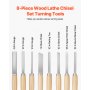 VEVOR Set di Utensili per Tornitura per Legno 8 pezzi, Set di Scalpelli per Tornio Lama in Acciaio al Carbonio, Set di Strumenti per Tornitura Lavorazione del Legno Fai da te