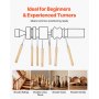 VEVOR Set di Utensili per Tornitura per Legno 8 pezzi, Set di Scalpelli per Tornio Lama in Acciaio al Carbonio, Set di Strumenti per Tornitura Lavorazione del Legno Fai da te