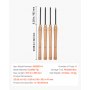 VEVOR Set di Utensili per Tornitura per Legno 4 pezzi, Set di Scalpelli per Tornio Utensili per Sgrossatura Finitura, Set di Strumenti per Tornitura Lavorazione del Legno Fai da te