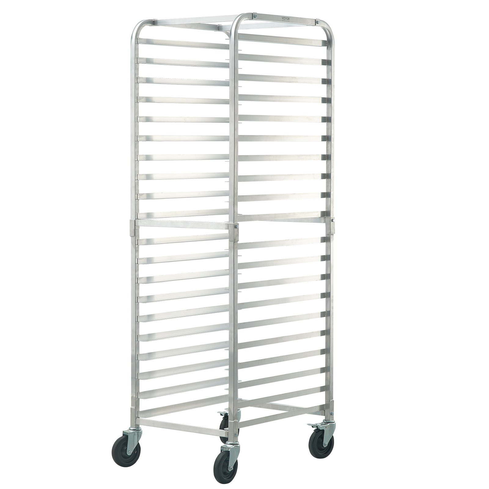 VEVOR Portateglie per panini, Scaffale per panetteria commerciale a 20 livelli con ruote con freno, Carrello in alluminio, Rastrelliera rapida per cucina domestica, 66x51,8x177,8 cm