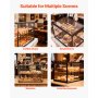 VEVOR Vetrina per Pasticceria a 2 Ripiani da Banco, Espositore in Acrilico per Panetteria, Vetrina Portapane per Torte Biscotti Dolci con Anta Scorrevole 2 Ripiani 550 x 385 x 390 mm da Bar Cucina