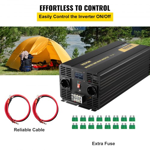 Inverter Di Potenza Per Auto Akozon 1500W – Convertitore DC 12V/24V A AC 220V Con Presa USB, Onda Sinusoidale Modificata, Protezione Sovraccarico - 4
