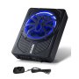 VEVOR Subwoofer per Auto Sotto Sedile, Subwoofer Auto Sottile Sistema Audio a Basso Profilo con Luce Blu, Amplificatore Integrato, Ingresso Livello Alto Basso Regolatore del Volume, 254 mm e 440 W