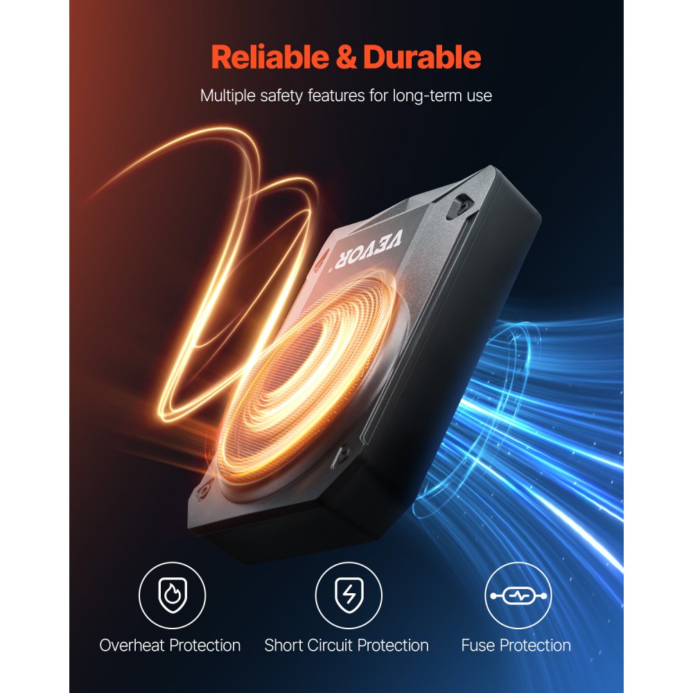 VEVOR Subwoofer per Auto Sotto Sedile, Subwoofer Auto Sottile Sistema a Basso Profilo, Audio a Basso Profilo Amplificatore Integrato, Ingresso Livello Alto Basso Regolatore del Volume, 254 mm e 400 W