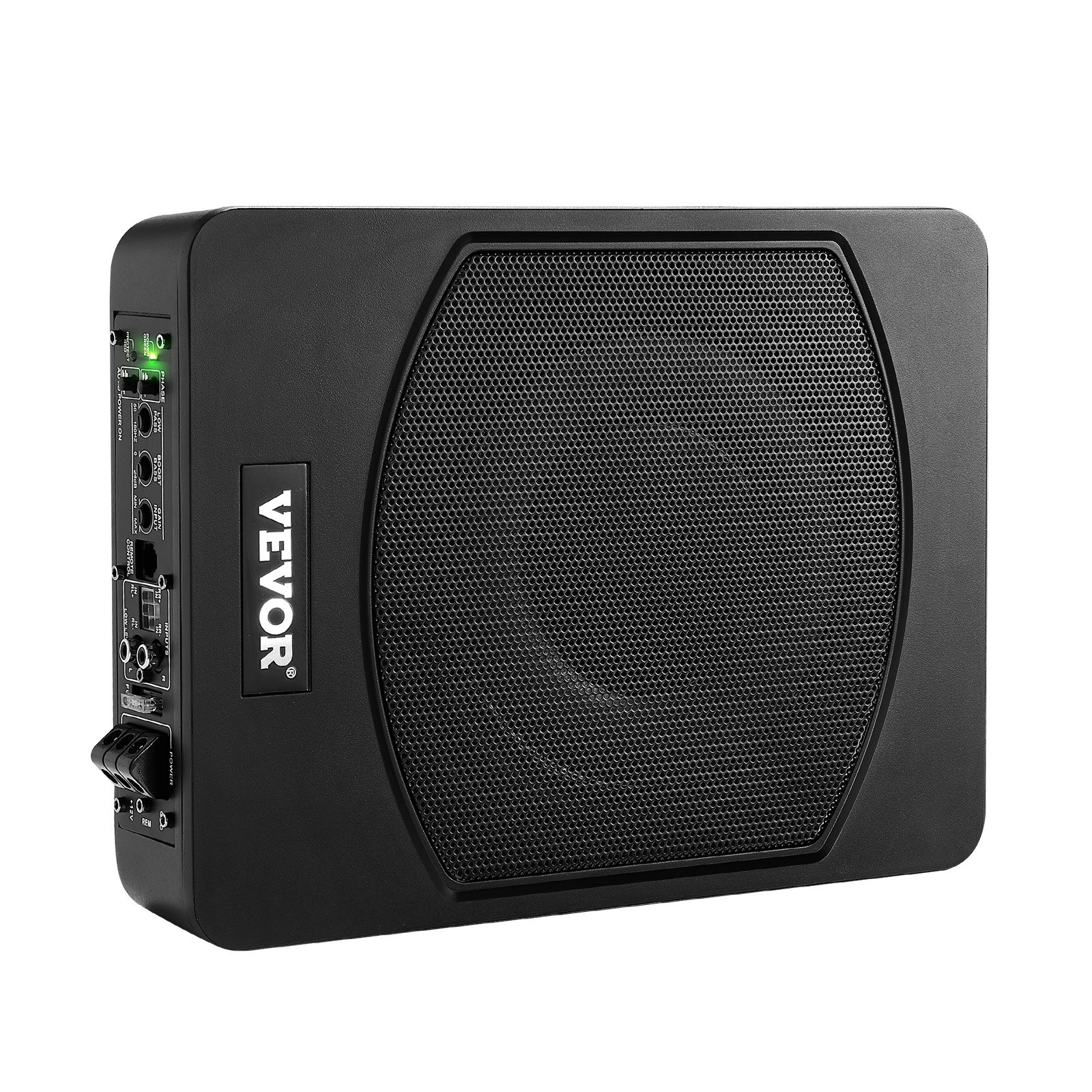 VEVOR Subwoofer per Auto Sotto Sedile, Subwoofer Auto Sottile Sistema a Basso Profilo, Audio a Basso Profilo Amplificatore Integrato, Ingresso Livello Alto Basso Regolatore del Volume, 254 mm e 240 W