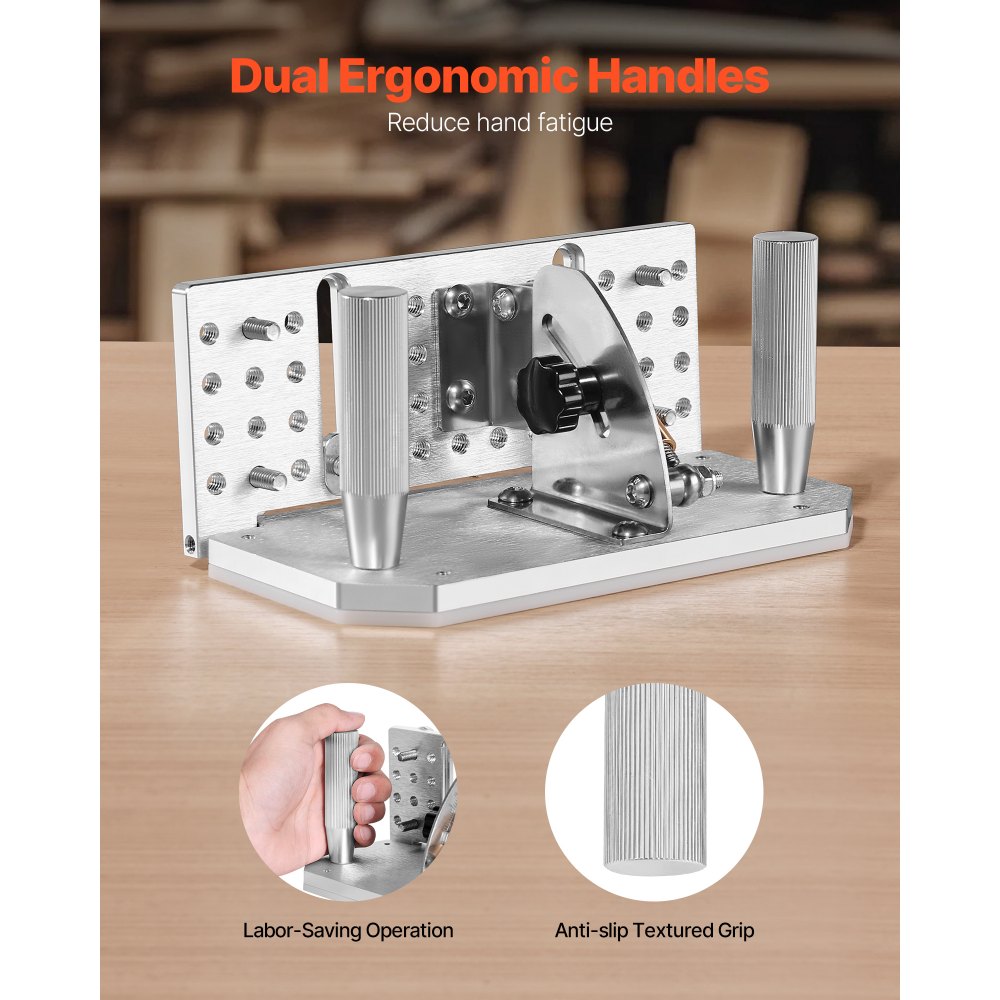 VEVOR Dispositivo di Affilatura per Coltelli per Levigatrice a Nastro da 85° a 115° Localizzatore per Affilare Coltelli con Doppi Manici, Lungo 195 mm per Levigatrice a Nastro, Smerigliatrice da Banco
