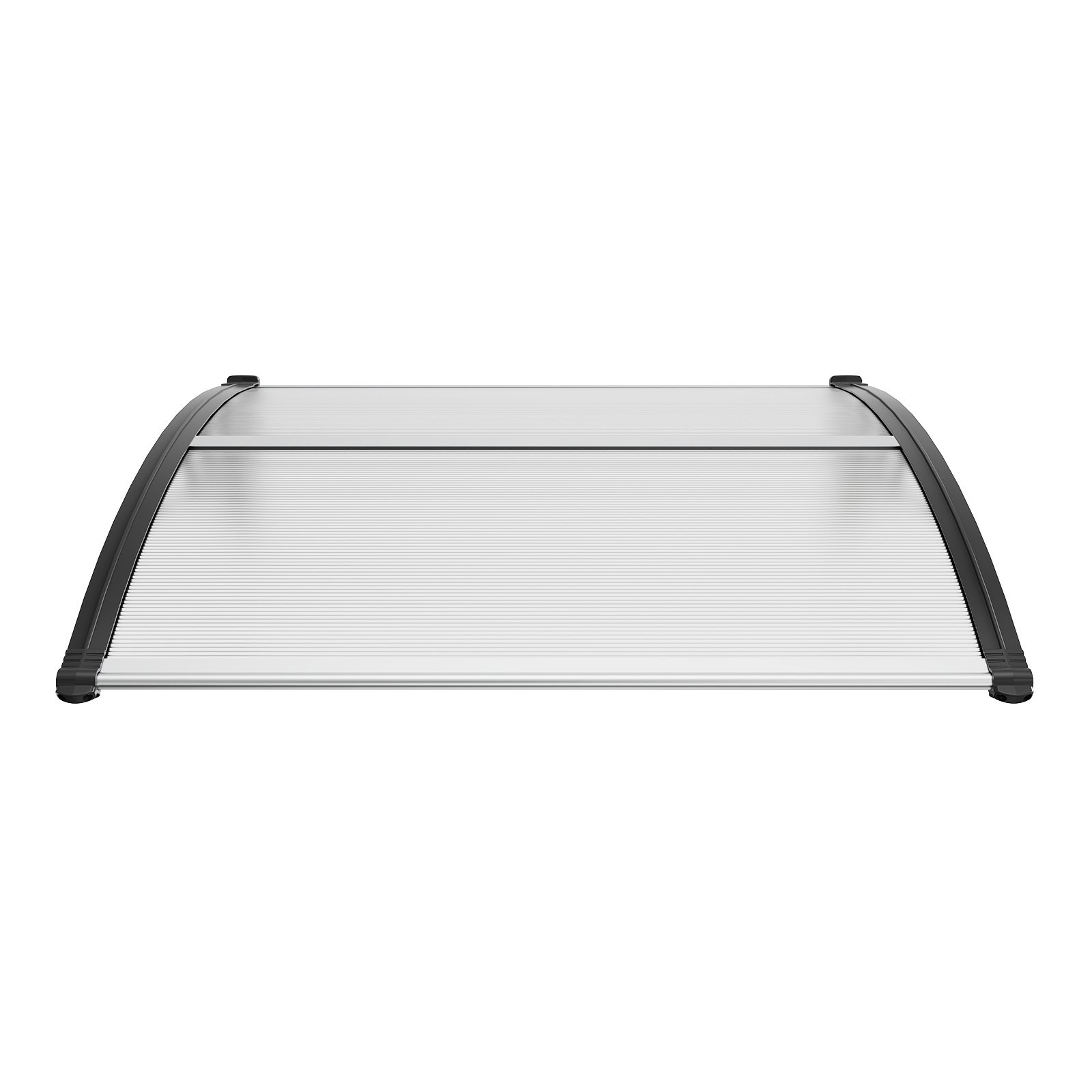 VEVOR Tettoia per Porta d'Ingresso 96.5 x 101.7 cm, Pensilina per Porta Esterna in Policarbonato Trasparente, Tettoia per Finestre UPF 50+ Copertura Tettoia per Porte Finestre Antipioggia Impermeabile