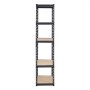 VEVOR Scaffale Portaoggetti,Scaffale Portaoggetti a 5 Livelli, Ripiani in Metallo Regolabili, Scafandro per Cucina, Magazzino, Seminterrato, Scaffalatura Nero 907 kg, 406 x 914 x 1813 mm
