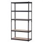 VEVOR Scaffale Portaoggetti,Scaffale Portaoggetti a 5 Livelli, Ripiani in Metallo Regolabili, Scafandro per Cucina, Magazzino, Seminterrato, Scaffalatura Nero 907 kg, 406 x 914 x 1813 mm