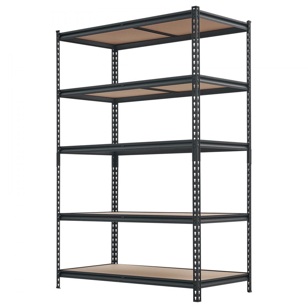 VEVOR Scaffale per Garage in Metallo 5 Ripiani Regolabili Capacità 1360,8kg, Scaffale da Stoccaggio per Carichi Pesanti, per Gucina, Officina, Magazzino e Cantina, 122,8 cm L x 61,9 cm P x 181,3 cm A