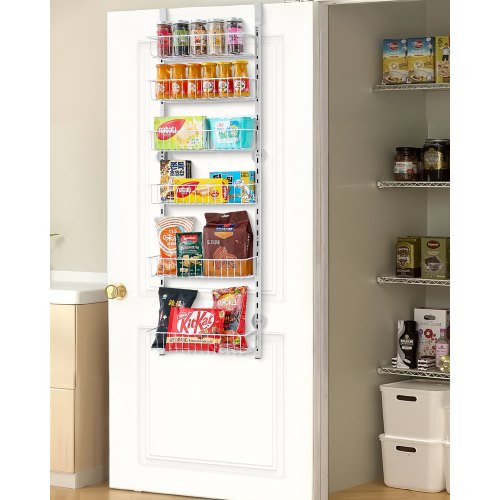 VEVOR Sopra la Porta Dispensa Appeso Stoccaggio Regolabile 6 Ripiani Bianco