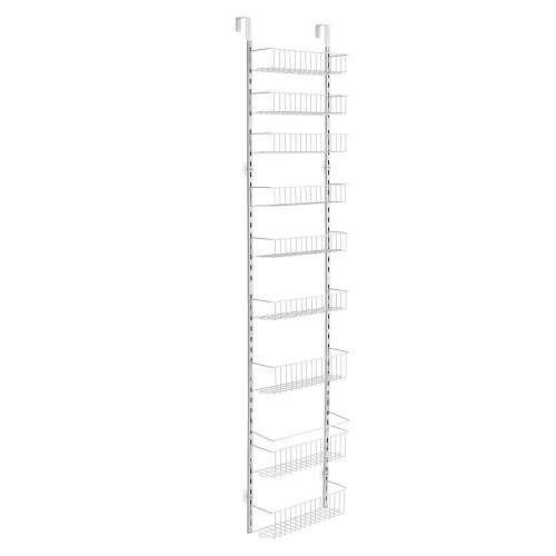 Organizzatore Bianco 8 Ripiani Sopra Porta – Scaffale Appendibile Per Dispensa – 180 Cm In Metallo - 4