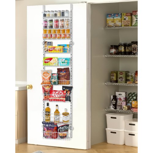 Organizer Per Dispensa 8 Livelli 2-in-1 - Da Appendere O Fissare A Parete Con Cestelli Regolabili