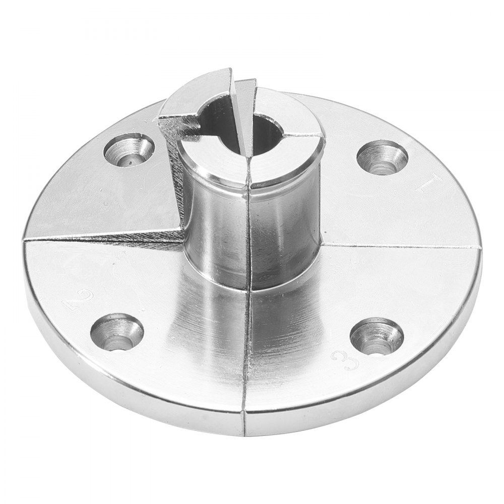 VEVOR Mandrino per Tornio per Legno 100 mm, Mandrino Autocentrante a 4 Griffe per Tornitura del Legno con Adattatore 1 pollici x 8 TPI Accessori con Griffe Valigetta per Trasporto, Acciaio Nichelato