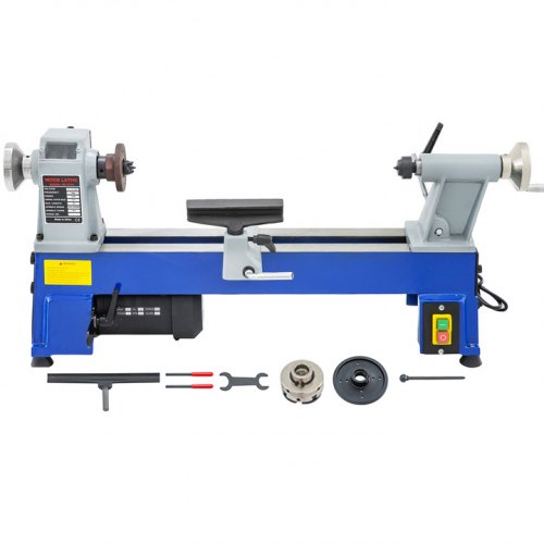 VEVOR Tornio per Legno Tornio a Velocità Variabile, Velocità 500-3200 giri/min MT 2 Potenza 230 V 550 W 1 Fase Mini Tornio da Banco per L'Utilizzo in Laboratori, Officine, Ingegneria e Insegnamento.