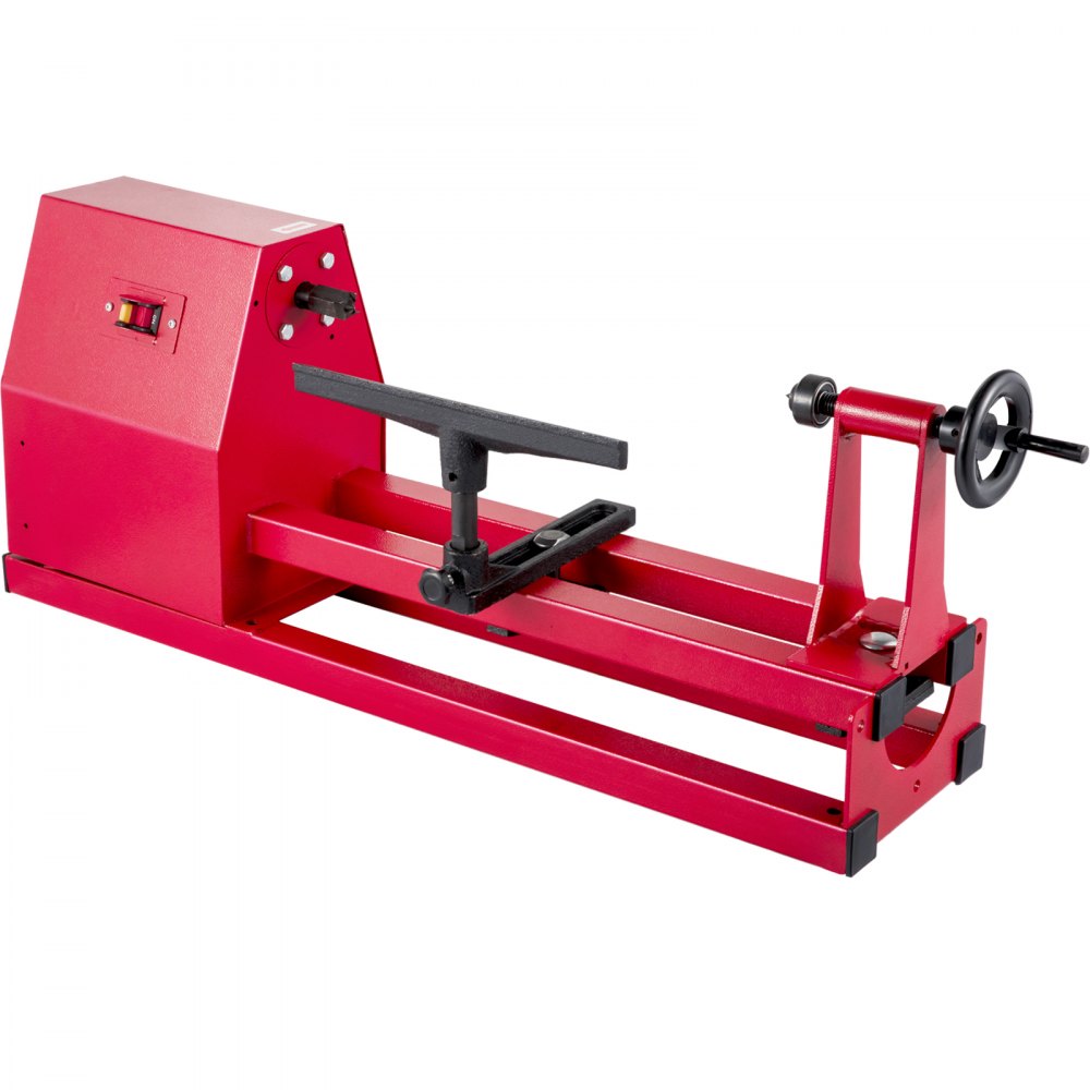 VEVOR Tornio per Legno a Velocità Variabile, 400 W 220 V Corrente Alternata 50 Hz Tornio Elettrico per Lavorazione Tornitura Legno con Banco Singola Fase per Taglio, Levigatura, Godronatura, Foratura