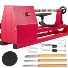VEVOR Tornio per Legno a Velocità Variabile, 400 W 220 V Corrente Alternata 50 Hz Tornio Elettrico per Lavorazione Tornitura Legno con Banco Singola Fase per Taglio, Levigatura, Godronatura, Foratura