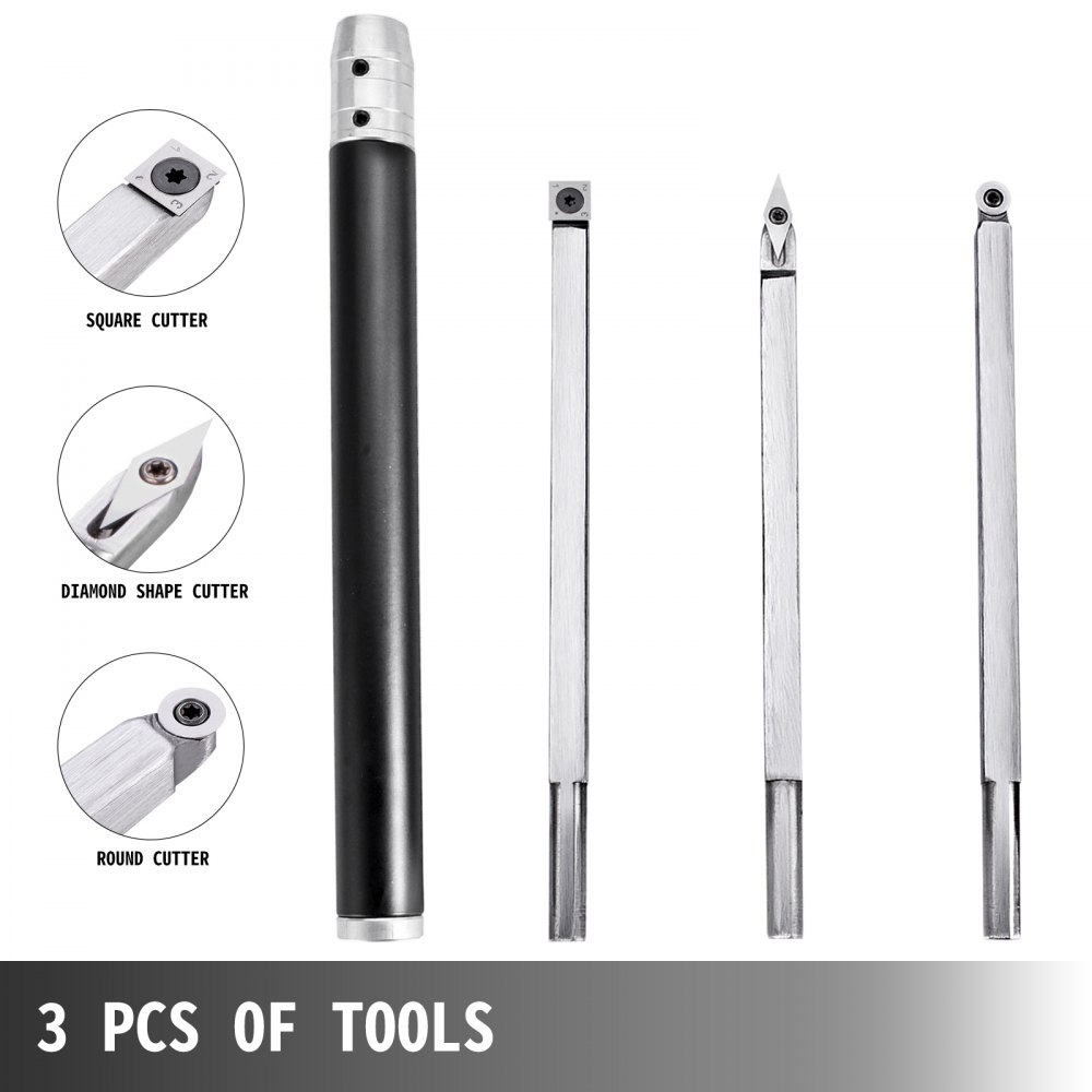 Utensili Per Tornitura Del Legno 3 Pcs E 1 Maniglia Utensili Da Tornio In Legno