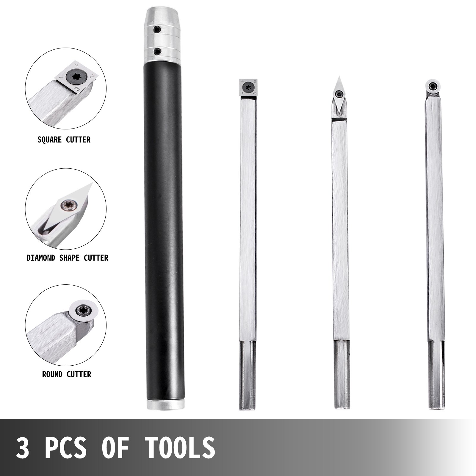 Utensili Per Tornitura Del Legno 3 Pcs E 1 Maniglia Utensili Da Tornio In Legno