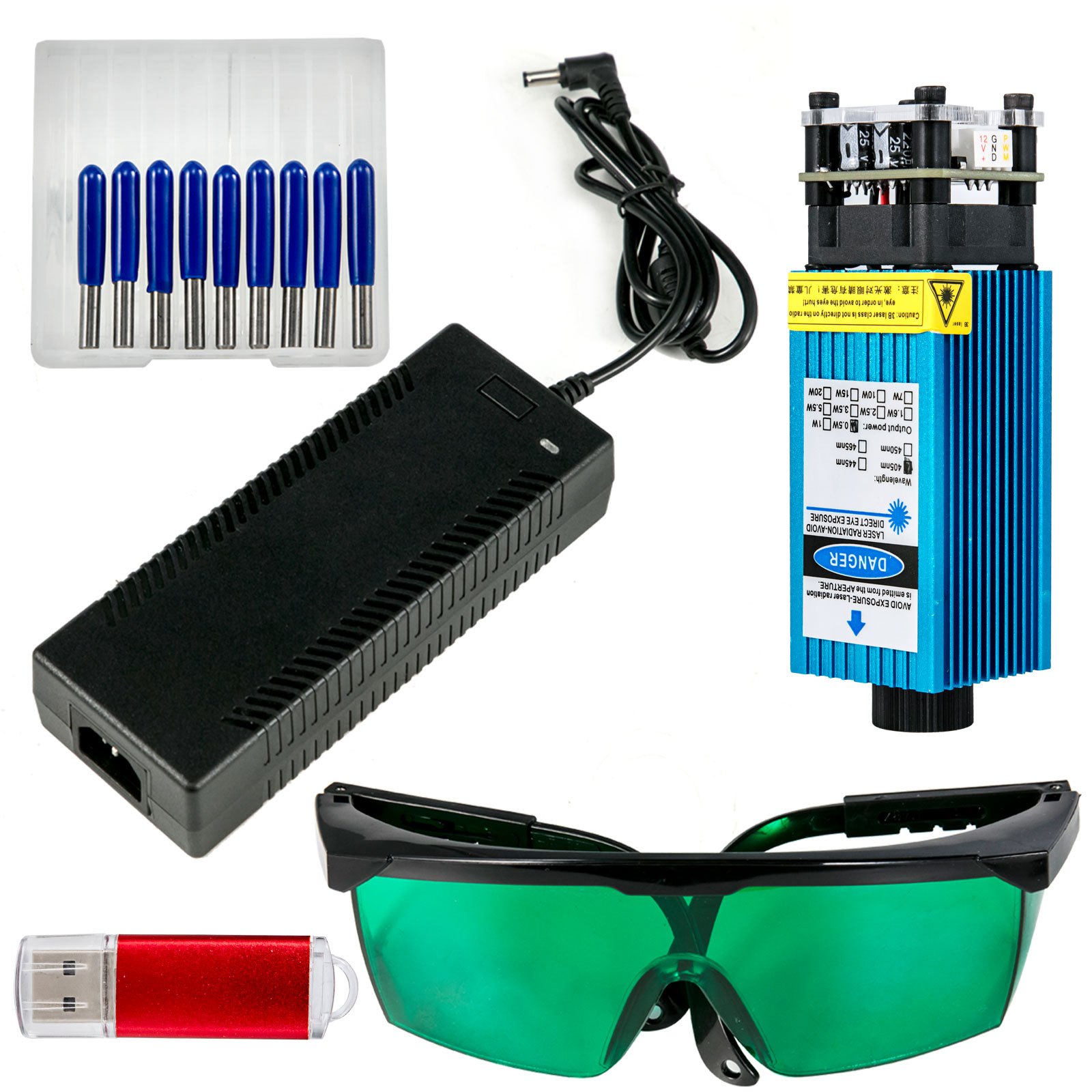 VEVOR Macchina per Incidere CNC Fresatrice 3018 Pro-M Router, 500 MW 24 V 5 A Fresatura Macchina per Tutti I Tipi di Plastica, Alluminio Morbido, Legno, Acrilico, PVC e Molti Altri Materiali Morbidi.