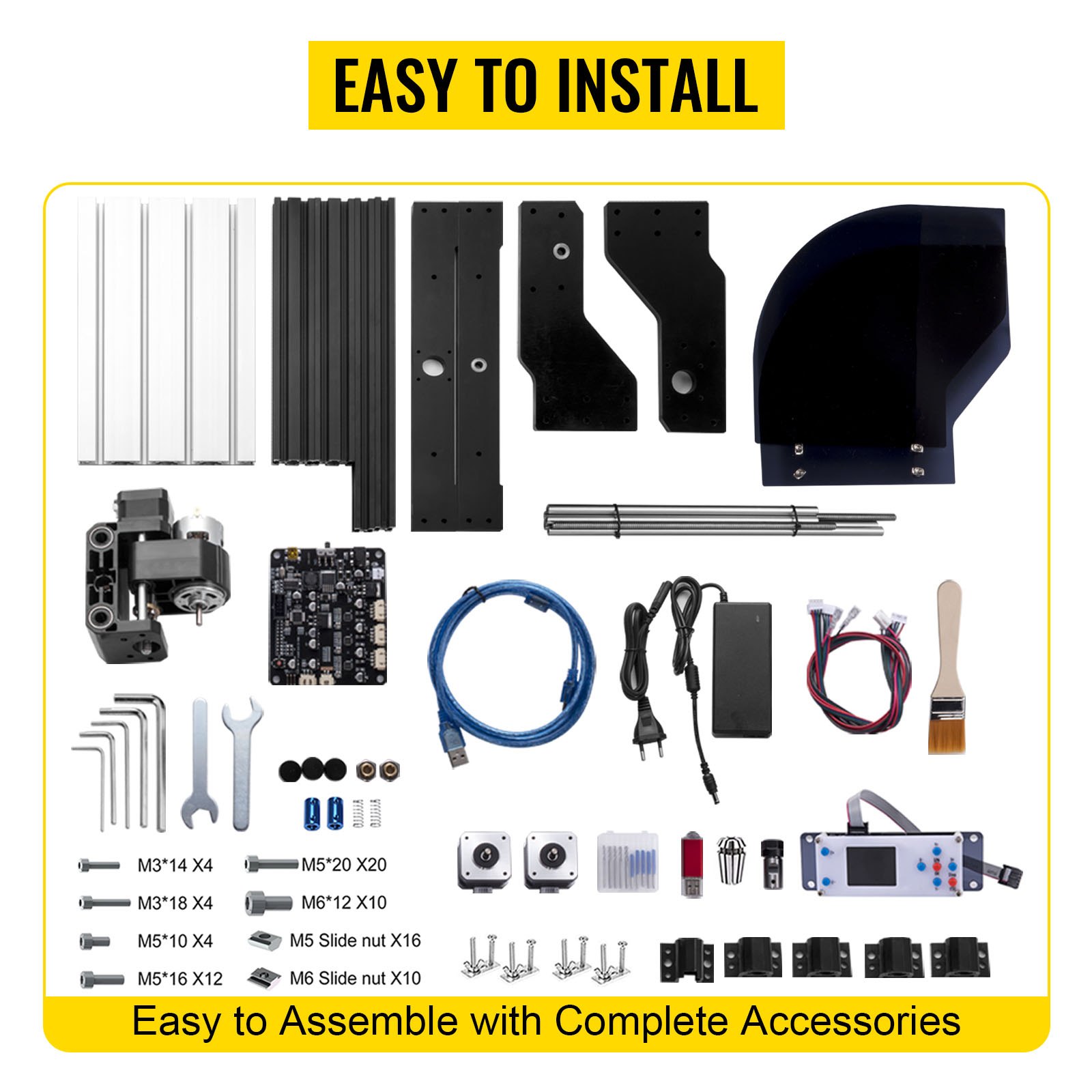 VEVOR Macchina per Incidere Cnc Fresatrice 3018 Pro-M Fresatrice 10000 giri/min 24 V Fresatura Macchina per Tutti I Tipi di Plastica Alluminio Legno Morbido