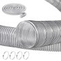 VEVOR Tubo Flessibile di Raccolta della Polvere, 100 x 15240 mm Materiale, Flessibile Trasparente Antiforatura con Bobina di Filo in Acciaio al Carbonio, 4 Morsetti in Scciaio inox 304 Sega a Nastro