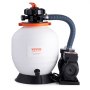 VEVOR sand filter pump for above-ground pools, 350 mm, 13,000 l/h, 450 W swimming pool pump system and filter combination set with 6-way multi-port valve and strainer basket, for private and commercial pools