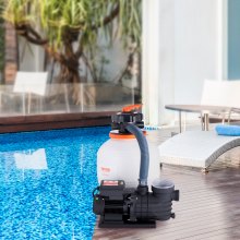 Vevor Pompa Filtro A Sabbia Per Piscina Fuori Terra, Serbatoio Filtro A Sabbia Da 14 Pollici, Portata 13000 L/h, Sistema Pompa Per Piscina Da 0,75 Hp E 450 W Di Potenza E Pacchetto Combinato Filtro Con Valvola Multiporta A 6 Vie E Cestello Filtro Per Piscine Domestiche E Commerciali