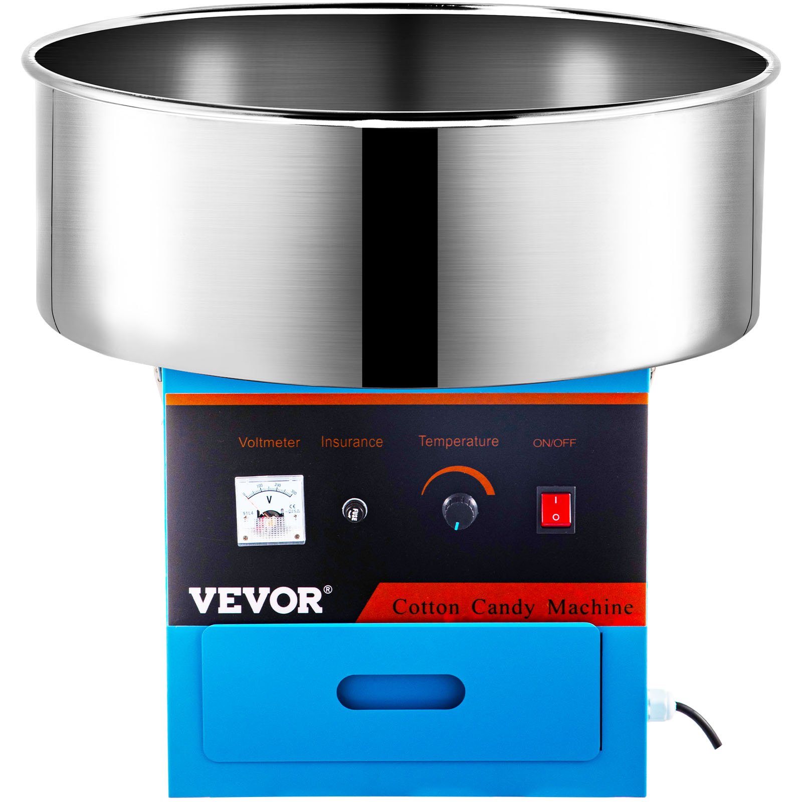 VEVOR Macchina Elettrica per Zucchero Filato Cotton Candy Maker da Banco 900W, Macchinetta per Zucchero Filato in Rosso da Banco Ciotola Diametro 50cm, Macchina Elettrica per Zucchero Filato 13,5kg