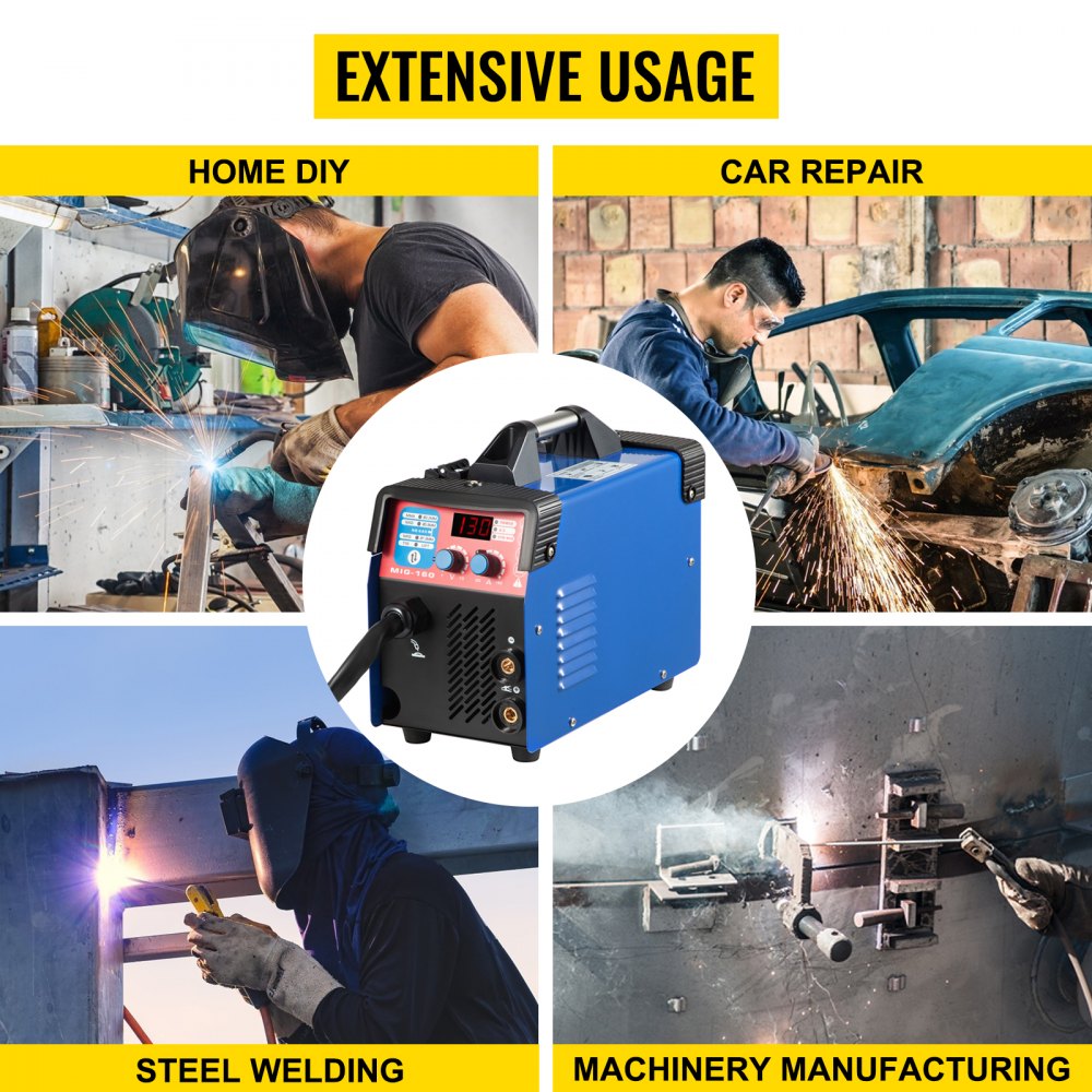 Vevor Saldatrice Mig Con Multifunzione 130a Saldatura A Digitalizzazione 3 In 1