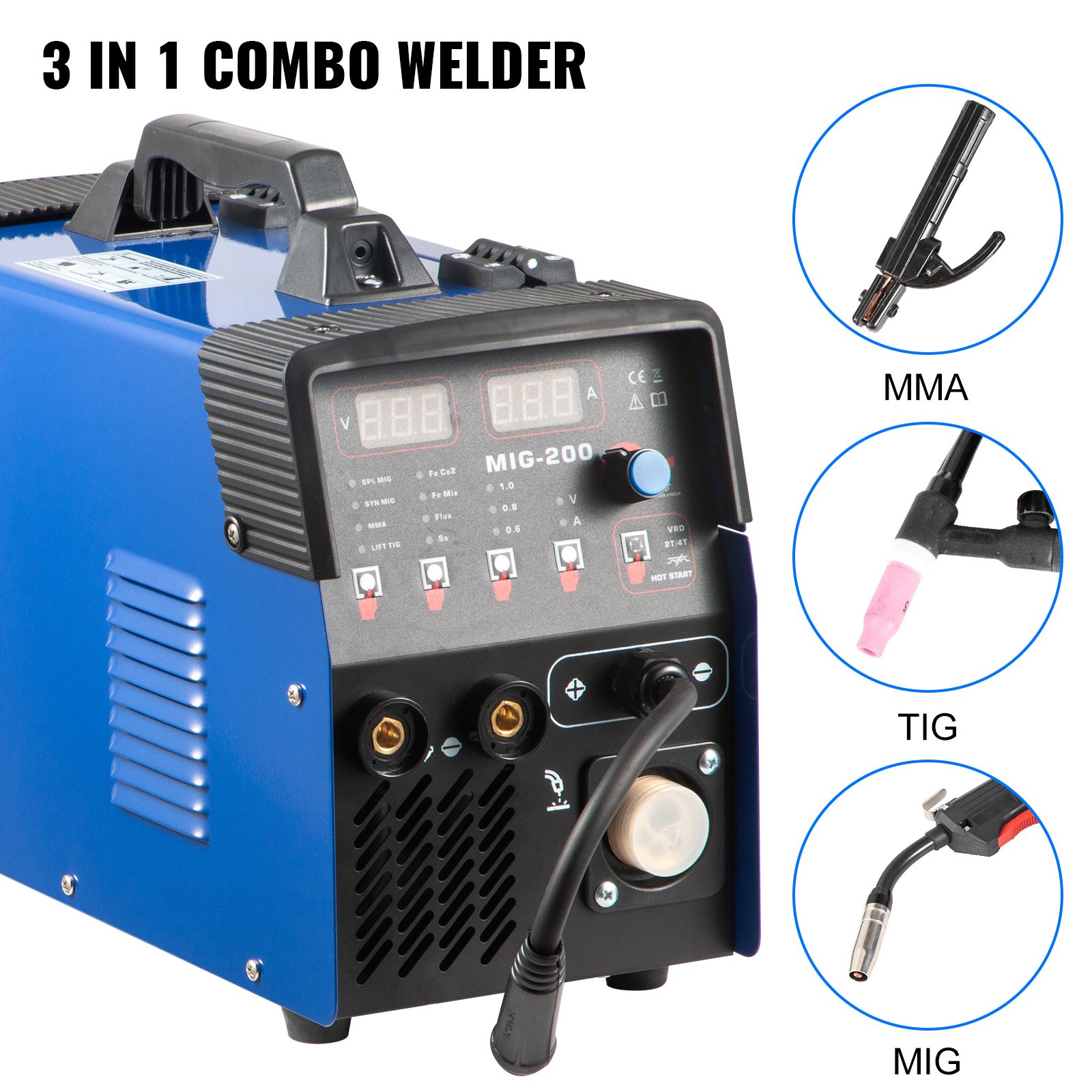 Vevor Taglierina Taglio Plasma Mma Mig Tig 200a Saldatrice Inverter Combinata