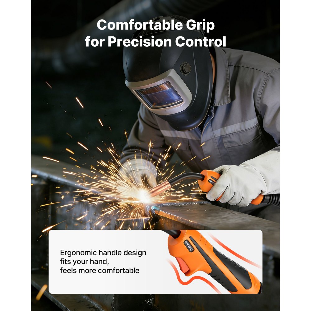 VEVOR Torcia MIG per Saldatura 100A con Cavo da 3 m, Pistola per Saldatura a Filo Compatibile con Lincoln Magnum 100L (K530-5), 11 Punte di Contatto di Ricambio e Impugnatura, per Uso Industriale