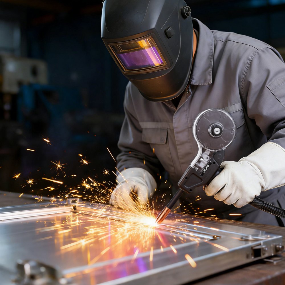 VEVOR Torcia MIG per Saldatura 130A con Cavo da 3 m, Pistola per Saldatura a Bobina con Lincoln Magnum 100SG (K2532-1), 11 Punte di Contatto di Ricambio, Filo in Alluminio Robusto e Valigetta Attrezzi