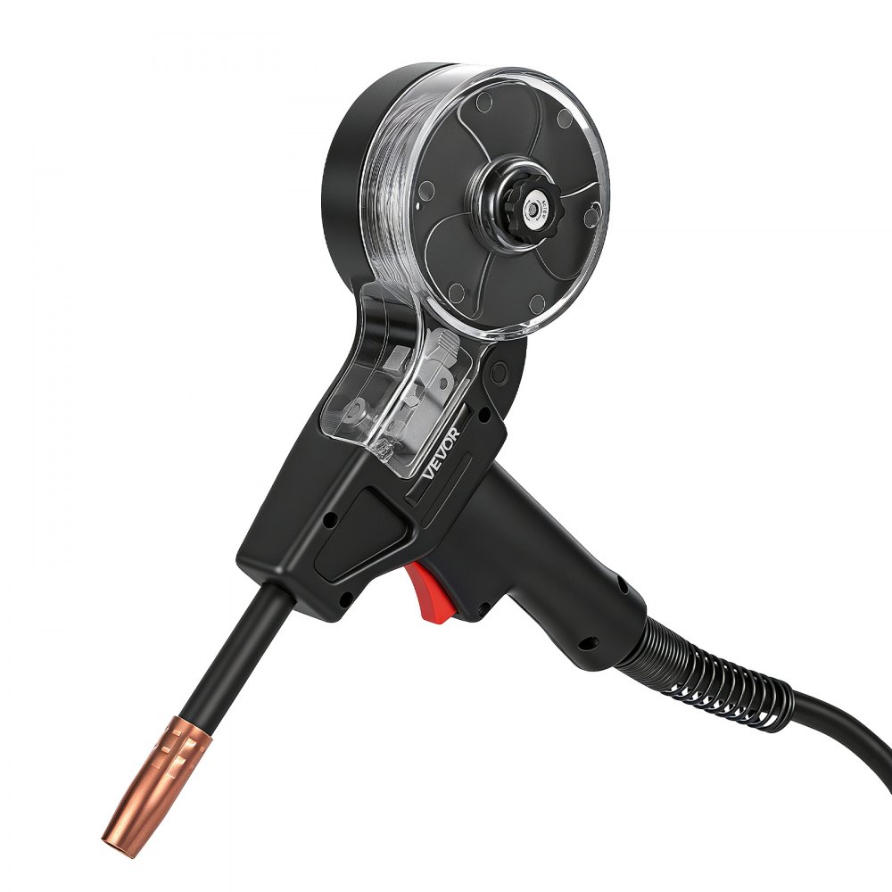 VEVOR Torcia MIG per Saldatura 130A con Cavo da 3 m, Pistola per Saldatura a Bobina con Lincoln Magnum 100SG (K2532-1), 11 Punte di Contatto di Ricambio, Filo in Alluminio Robusto e Valigetta Attrezzi