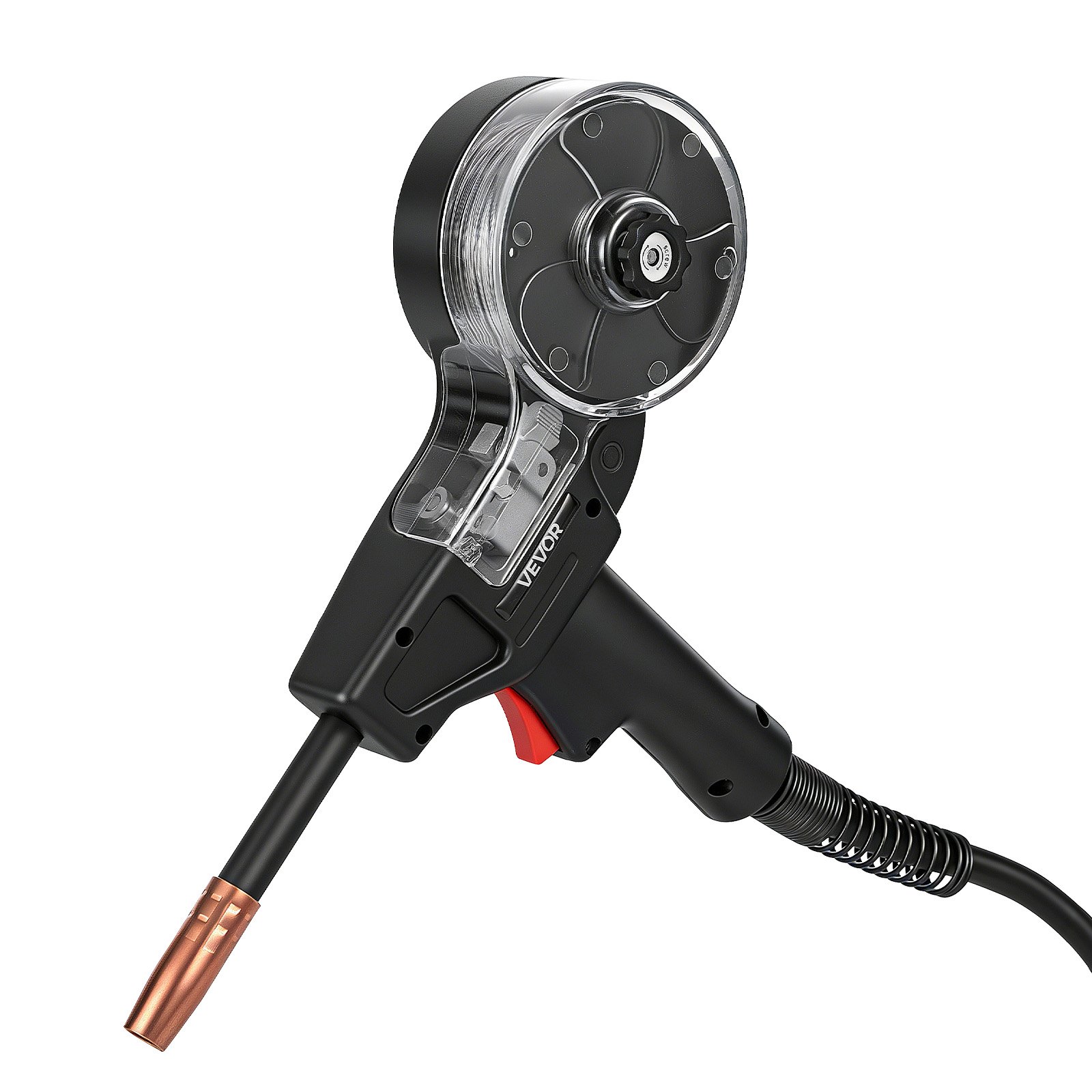 VEVOR Torcia MIG per Saldatura 130A con Cavo da 3 m, Pistola per Saldatura a Bobina con Lincoln Magnum 100SG (K2532-1), 11 Punte di Contatto di Ricambio, Filo in Alluminio Robusto e Valigetta Attrezzi