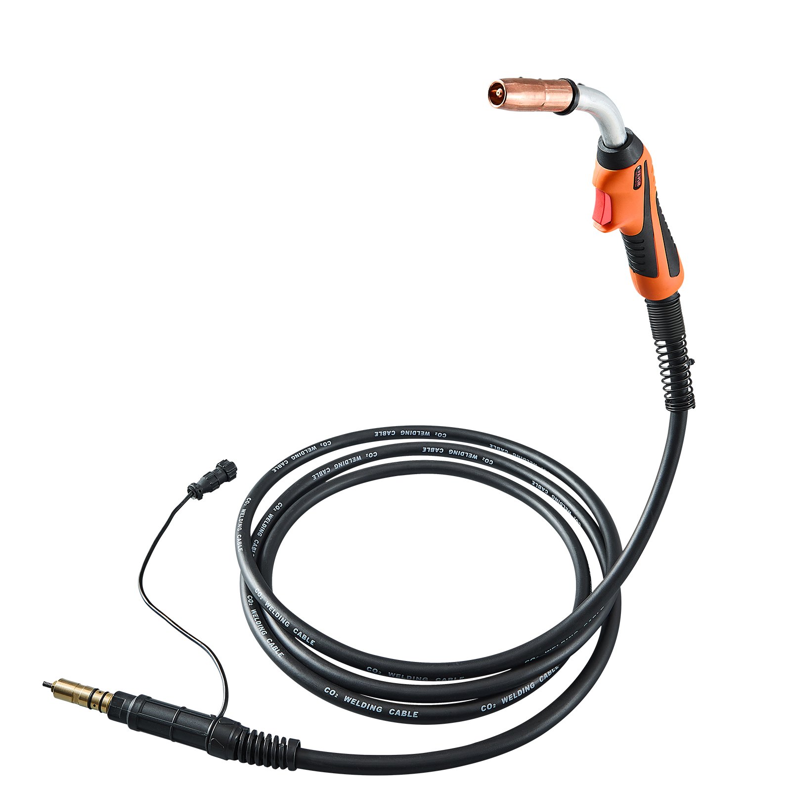 VEVOR 250-A-MIG welding gun with 4.6 m long cable, welding torch compatible with Millermatic 200, 210, 212, 250, 250X, 251, 252 welding machines, suitable for welding wires of 0.0762/0.0889/0.1143 cm