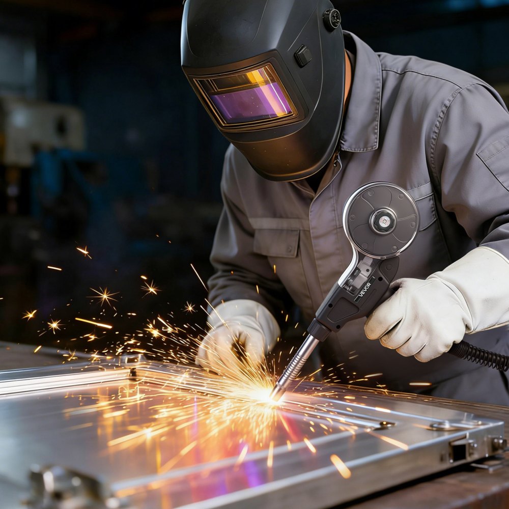 VEVOR Torcia MIG per Saldatura 135A con Cavo da 3 m, Pistola MIG per Saldatura a Bobina con Miller Spoolmate 100, 11 Punte di Contatto di Ricambio e Filo in Alluminio Robusto, per Officina e Industria