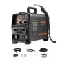 VEVOR Stazione Saldatura MIG Corrente Uscita 130 A, Saldatrice MIG Sinergica Portatile Multiprocesso Senza Gas Saldatrice MMA Lift TIG 3 in 1 Saldatrice con Tecnologia IGBT Inverter, Schermo Digitale