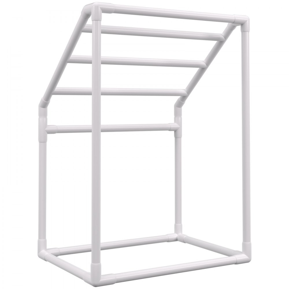 VEVOR Portasciugamani da Terra con 5 Barre, Portasciugamani da Bagno Soggiorno Balcone, Portasciugamani in PVC Portata 25 kg, Organizzatore Portasalviette 5 Piani per Piscina Bagno 94 x 60 x 127 cm
