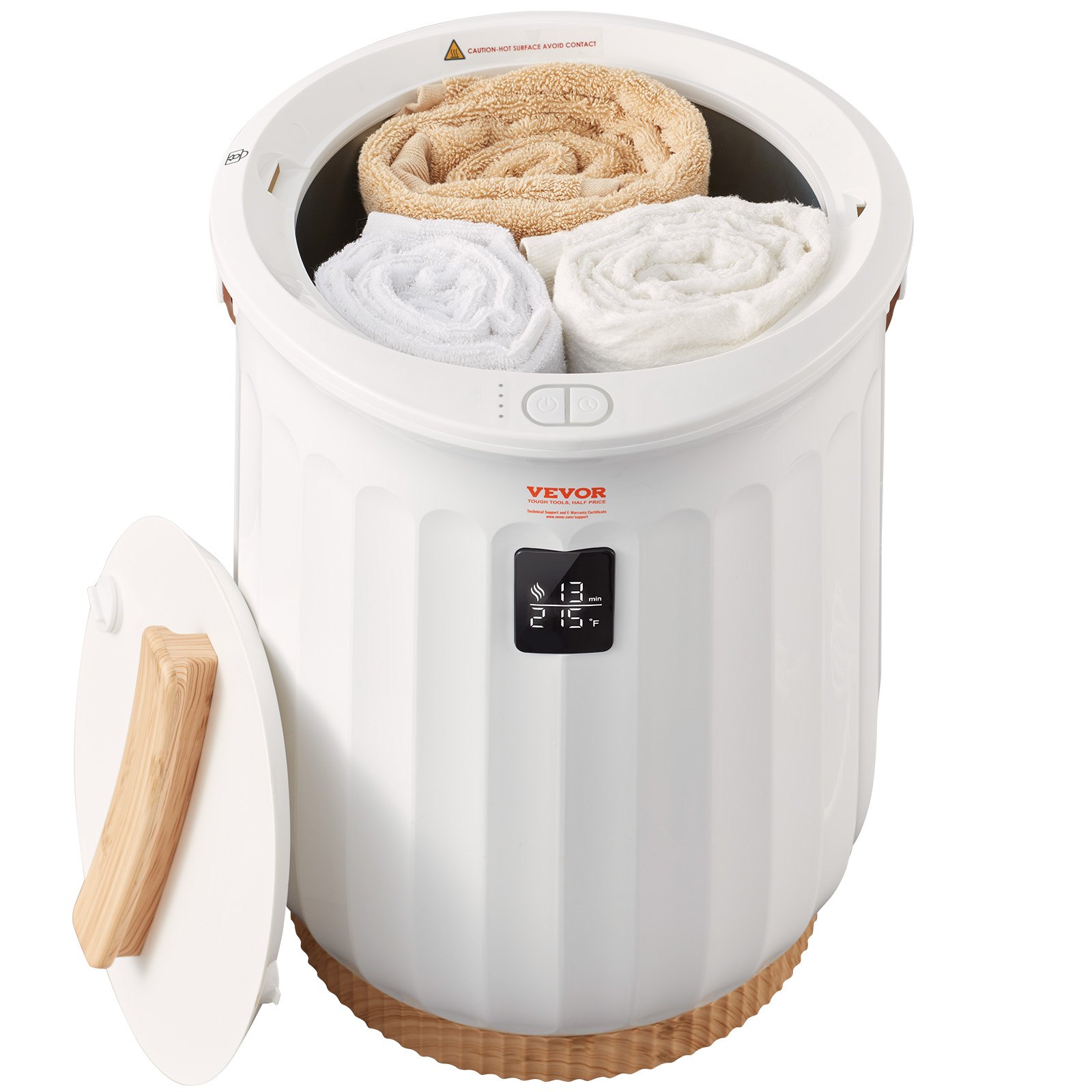 VEVOR Scaldasalviette Secchio Verticale 20 L per Bagno SPA Trattamento di Bellezza Spegnimento Automatico Blocco di Sicurezza per Bambini Tempo di Riscaldamento Regolabile, Riscaldatore Asciugamani