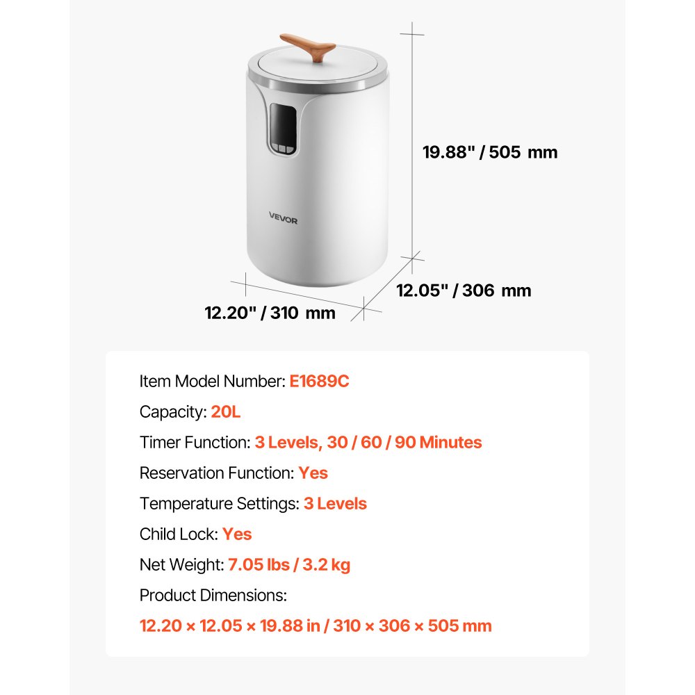 VEVOR Scaldasalviette Capienza 20 Litri con Schermo LED, Scaldacoperte di per Bagno, Timer Impostazione Temperatura, Blocco di Sicurezza, Ideale per SPA, Bagno Casa, Bianco
