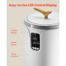 VEVOR Scaldasalviette Capienza 20 Litri con Schermo LED, Scaldacoperte di per Bagno, Timer Impostazione Temperatura, Blocco di Sicurezza, Ideale per SPA, Bagno Casa, Bianco