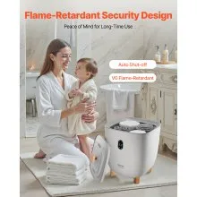 VEVOR Scaldasalviette Capienza 25 Litri con Schermo LED, Scaldacoperte per Bagno, 4 Livelli di Timer, Impostazione Temperatura, Blocco di Sicurezza, per SPA, Casa, Grigio