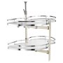 VEVOR Mobiletto Angolare Cieco Destro Oscillante, Organizer Estraibile Capacità 32 kg, Vassoio Oscillante Regolabile in Altezza a 2 Livelli, Organizer con Chiusura Ammortizzata, Apertura a Destra