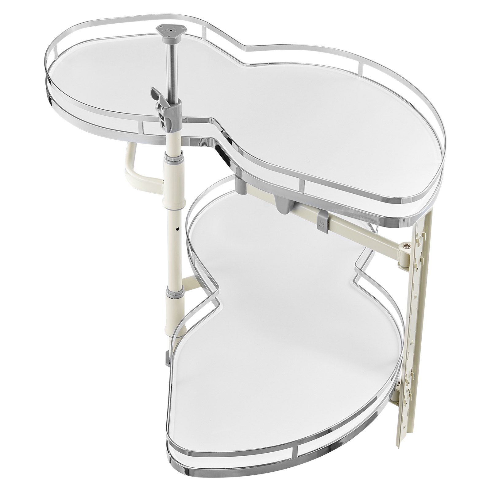 VEVOR Mobiletto Angolare Cieco Destro Oscillante, Organizer Estraibile Capacità 32 kg, Vassoio Oscillante Regolabile in Altezza a 2 Livelli, Organizer con Chiusura Ammortizzata, Apertura a Destra