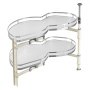 VEVOR Mobiletto Angolare Cieco Sinistro Oscillante, Organizer Estraibile Capacità 32 kg, Vassoio Oscillante Regolabile in Altezza a 2 Livelli, Organizer con Chiusura Ammortizzata, Apertura a Sinistra